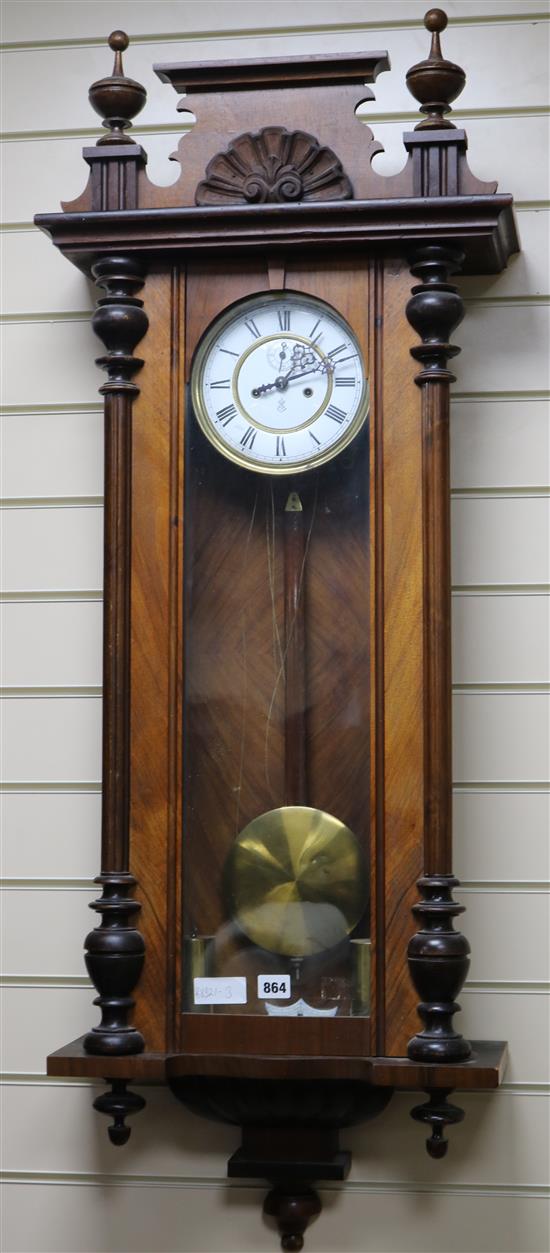 A 19th century walnut Vienna type regulator W.47cm